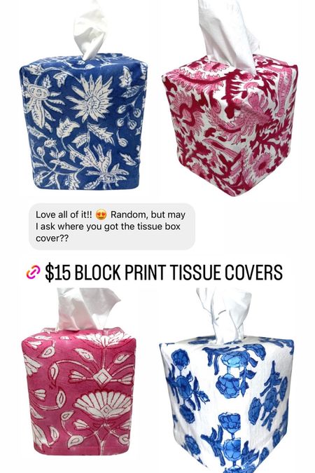 Block print tissue box covers

#LTKunder50 #LTKhome