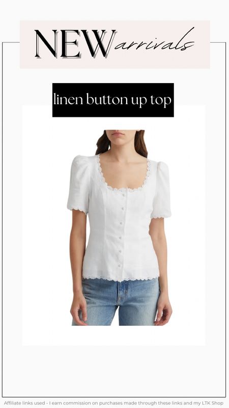 White linen button up top 