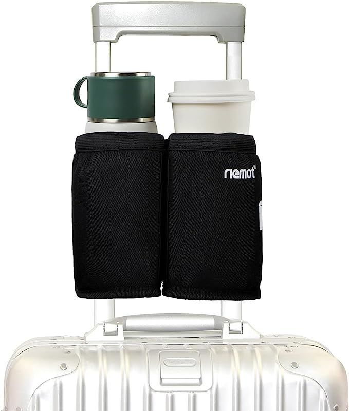 riemot Luggage Travel Cup Holder Free Hand Drink Caddy - Hold Two Coffee Mugs - Fits Roll on Suitcas | Amazon (US)