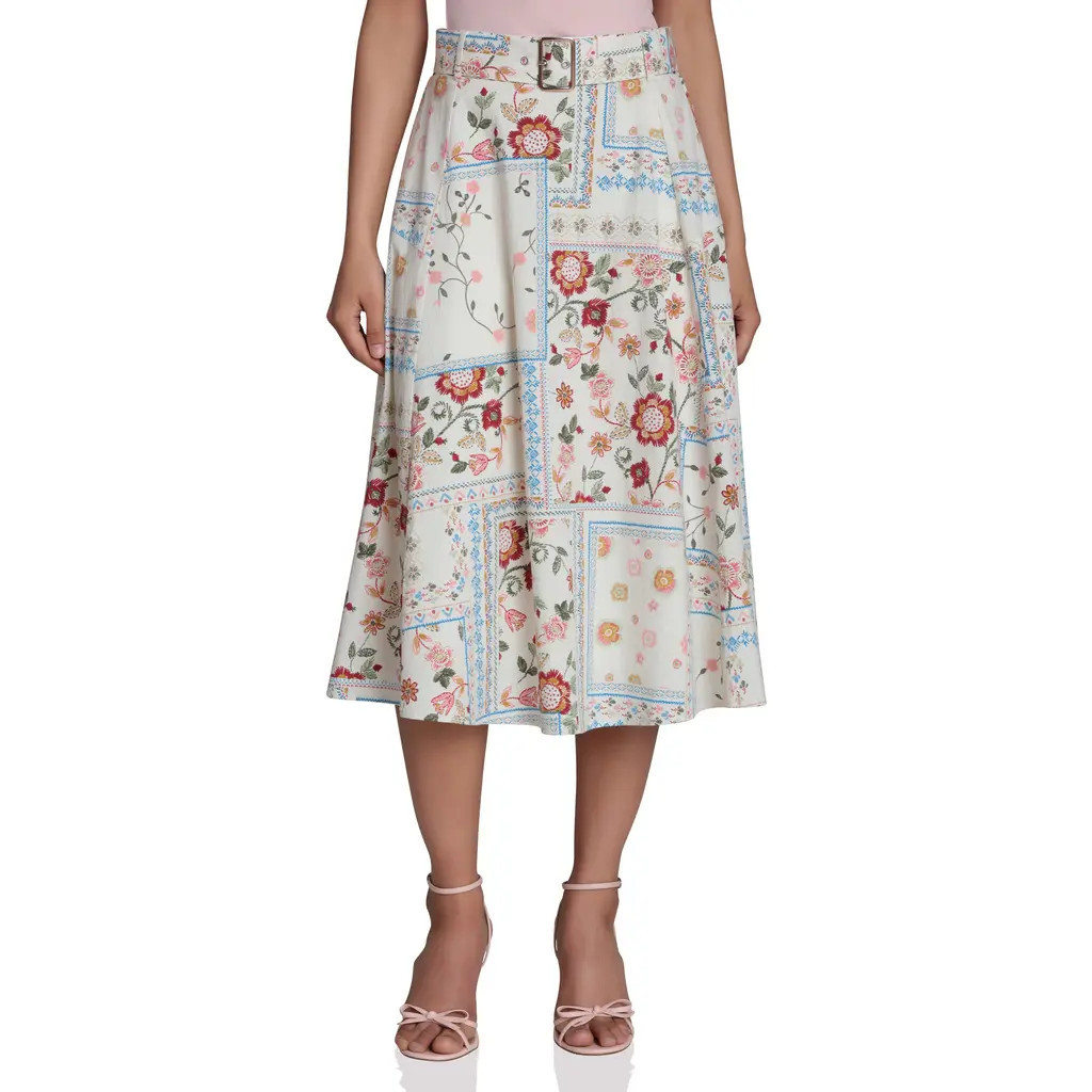 Bagatelle Belted Midi Skirt in Garden Bandana at Nordstrom Rack, Size X-Small | Nordstrom Rack