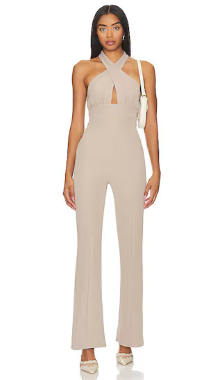 Leticia Jumpsuit in Beige | Revolve Clothing (Global)