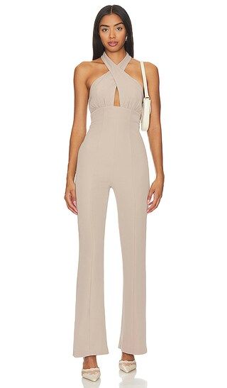 Leticia Jumpsuit in Beige | Revolve Clothing (Global)