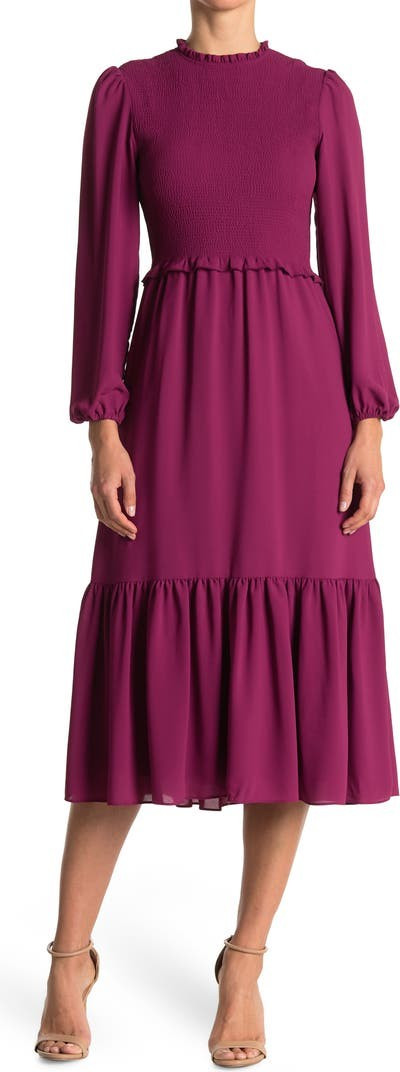 Smocked Midi Dress | Fall Outfit | Thanksgiving Outfit  | Nordstrom Rack