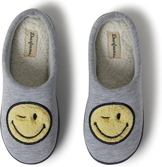 Dearfoams Unisex-Adult Women's and Men's Smile Icon Retro Preppy Slipper | Amazon (US)