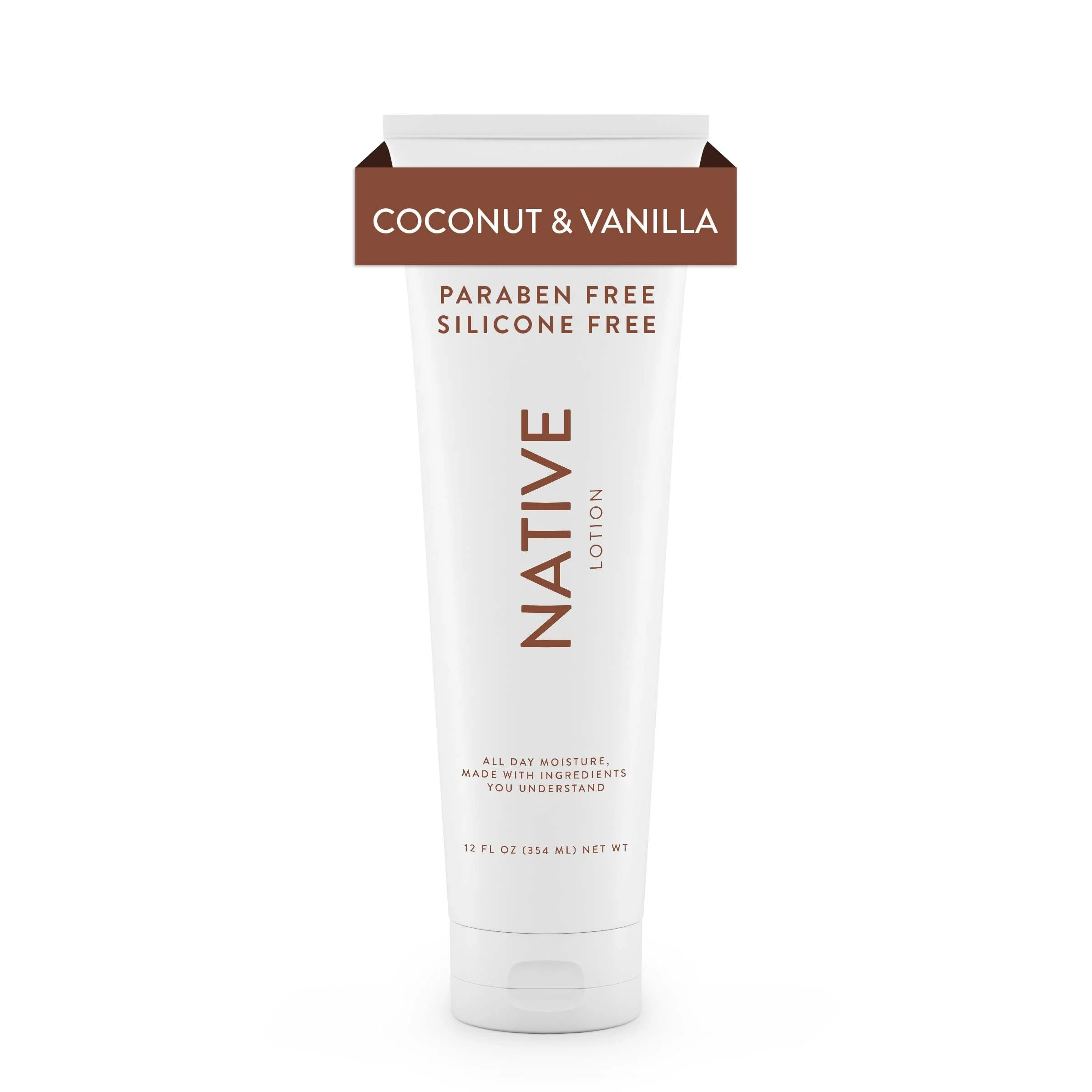 Native Natural Hand and Body Lotion, Coconut & Vanilla, Paraben Free, Silicone Free 12 oz | Walmart (US)