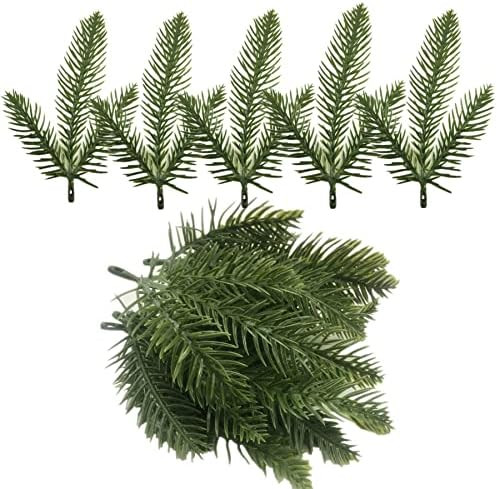Jylucky 60 PCS Artificial Pine Needles with 3 Branches, 5.9 x 3.9 Inch Pine Twigs Greenery Plants... | Amazon (US)