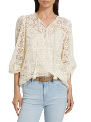Geometric Lace Tassel Blouse | Saks Fifth Avenue OFF 5TH