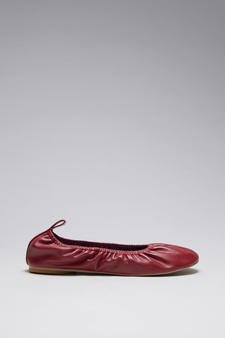 Ruched Leather Ballet Flats | H&M (UK, MY, IN, SG, PH, TW, HK)