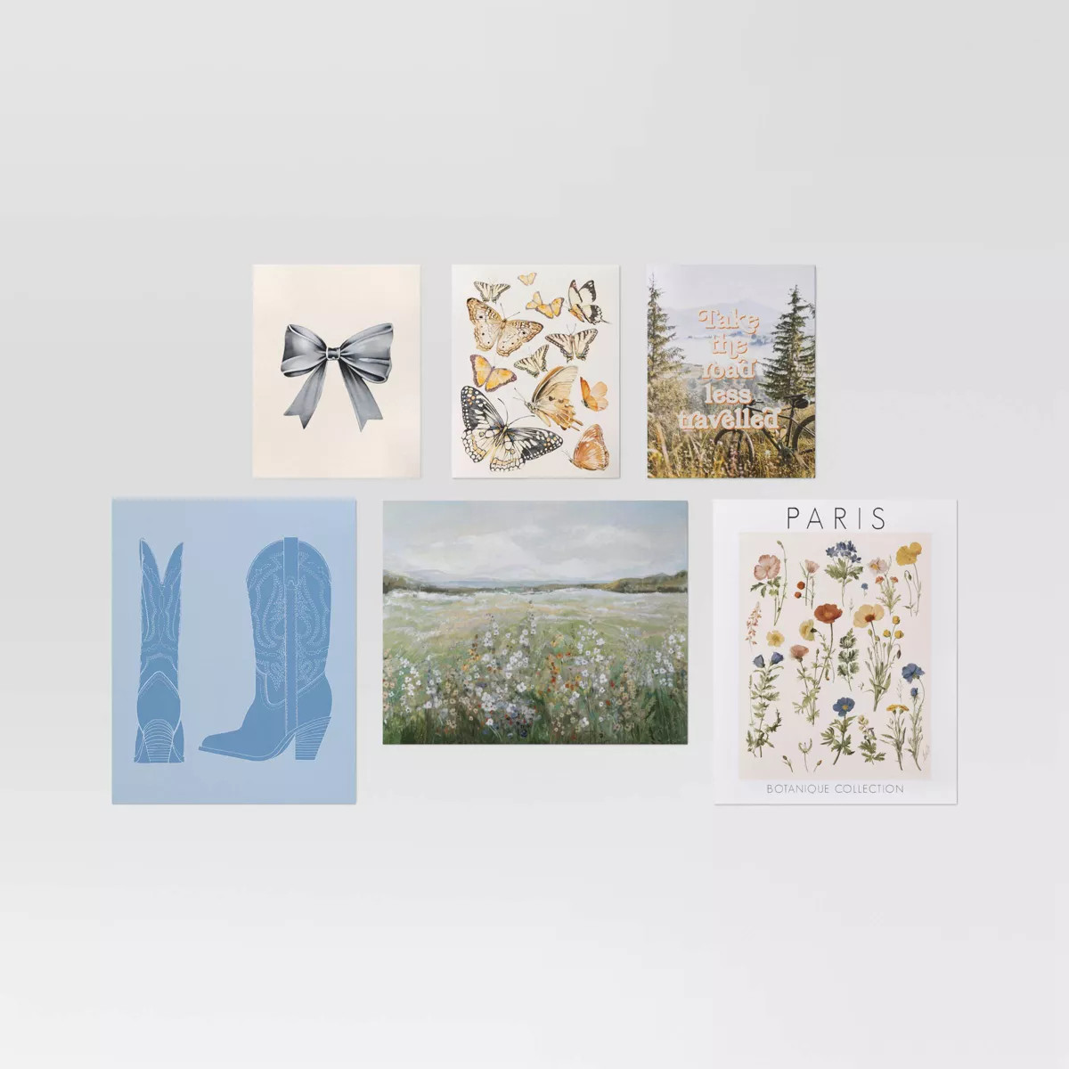 Set of 6 Printed Posters for Dorm Room with Adhesive Cottage Cowgirl - Room Essentials™ | Target
