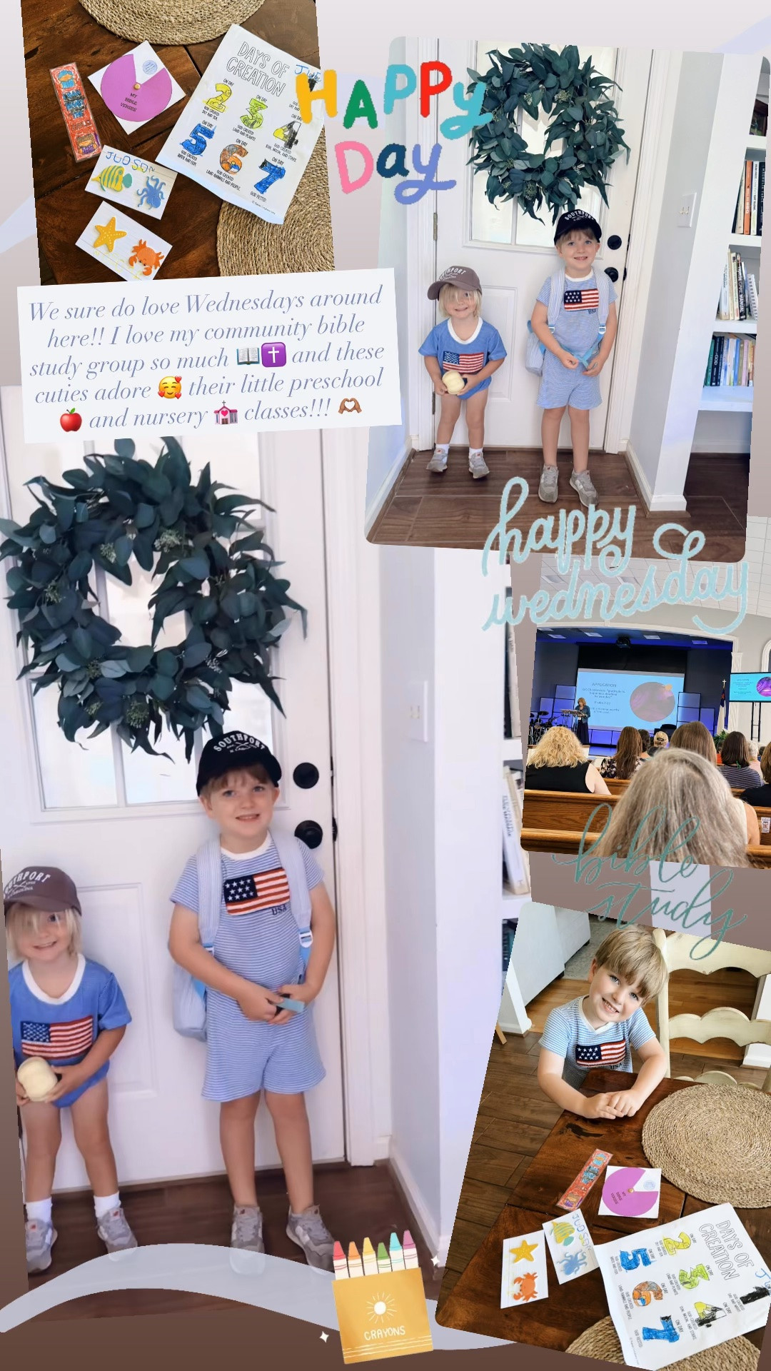 We sure do love Wednesdays around here!! I love my community bible study group so much 📖✝️ and these cuties adore 🥰 their little preschool 🍎 and nursery 💒 classes!!! 🫶🏽