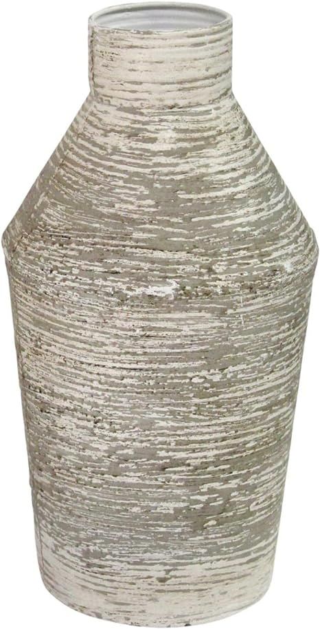 Stratton Home Décor Stratton Home Decor Medium Rustic Table Vase, 7.09W X 7.09D x 13.39H, White,... | Amazon (US)