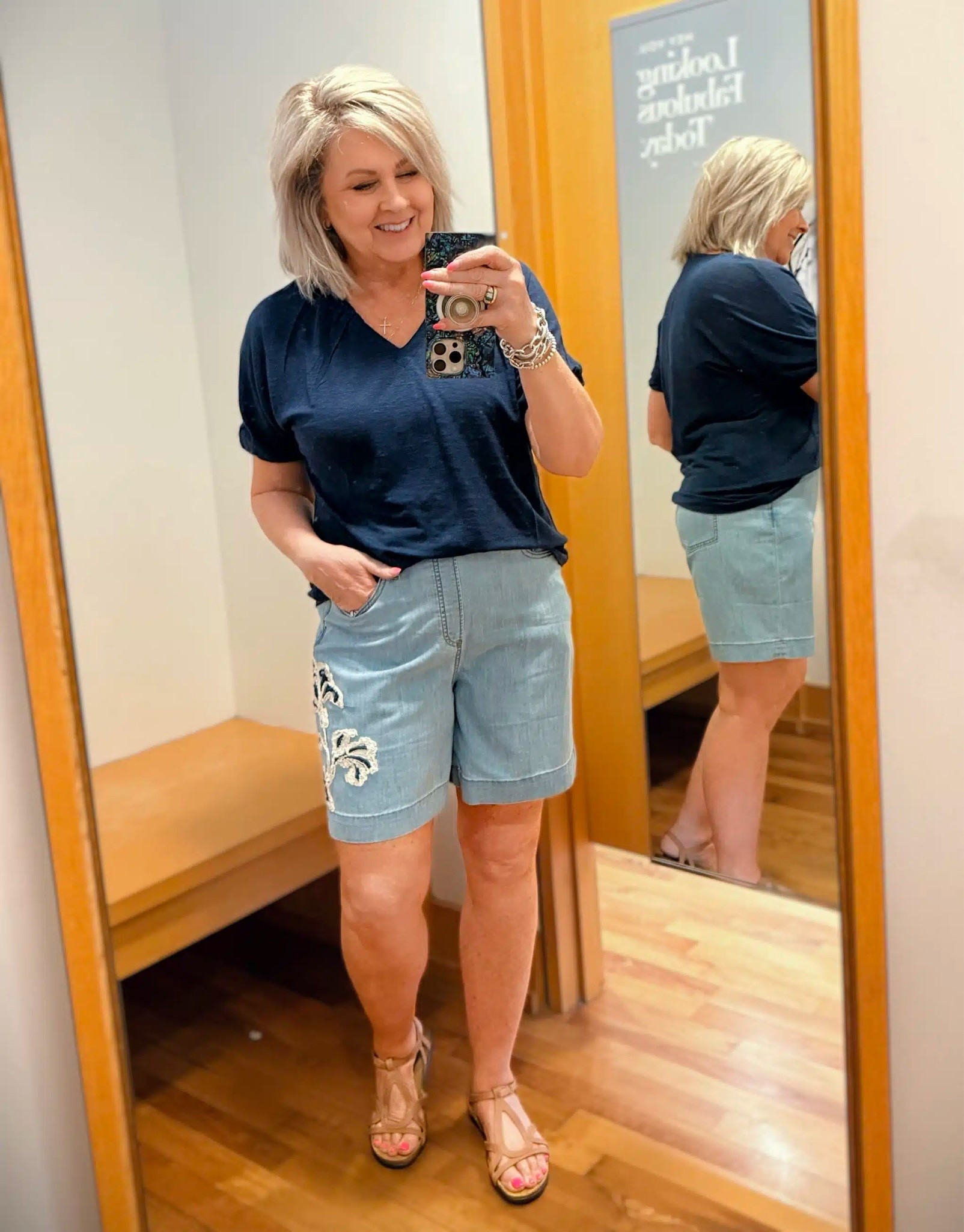 Another great Summer outfit from Chico’s! I love the linen material of this top, it really elevates it as a basic. My shorts are also elevated with the fun details on the side. I am wearing a size 1 in both pieces.

#LTKTravel #LTKOver40 #LTKootd