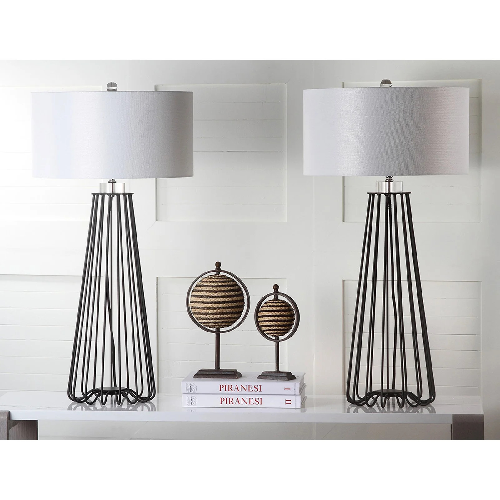 Safavieh Estill 34 in. H Mid-Century Table Lamp, Black, Set of 2 | Walmart (US)