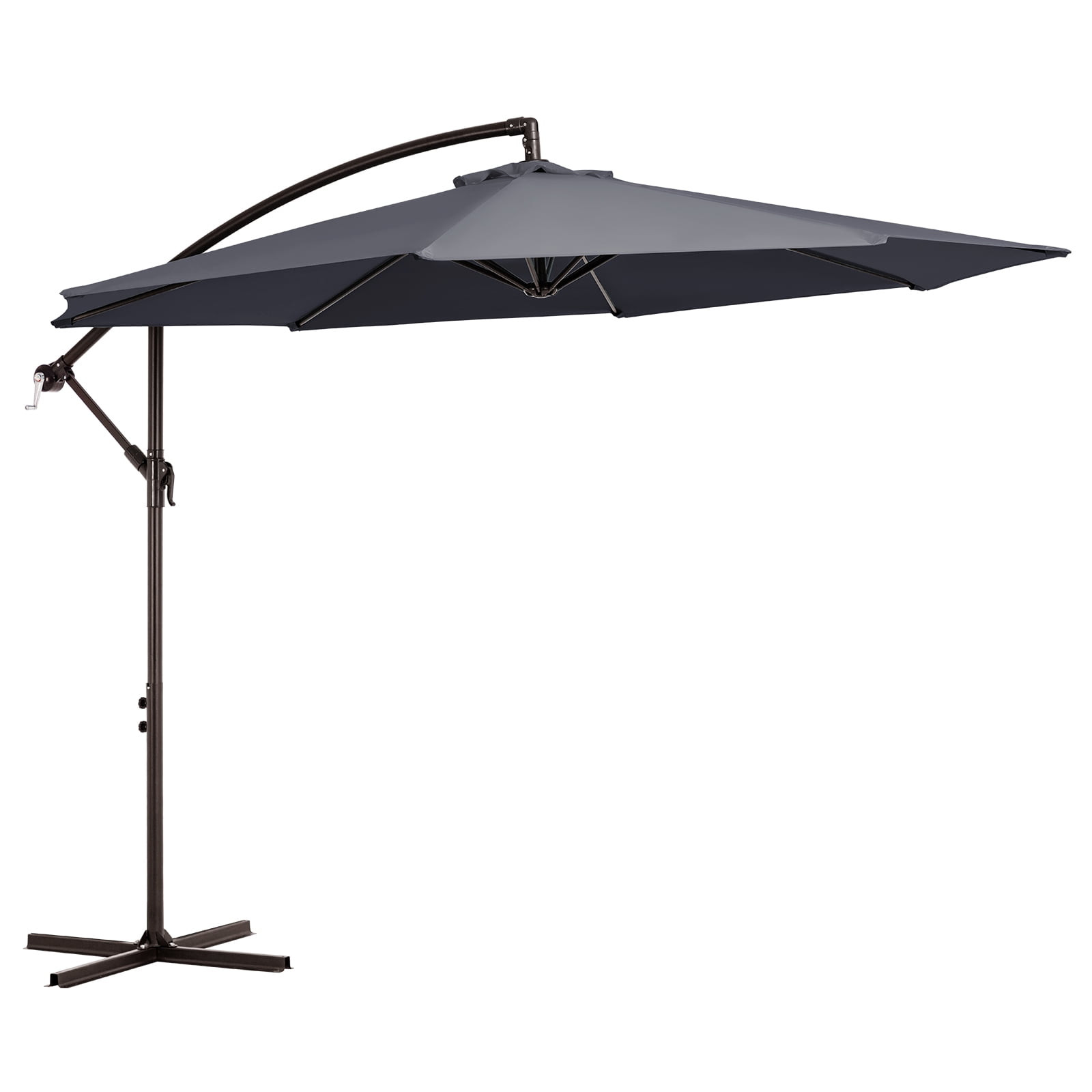 JUSTLET 10' Outdoor Hanging Offset Cantilever Umbrella for Patio(No Base), Gray | Walmart (US)