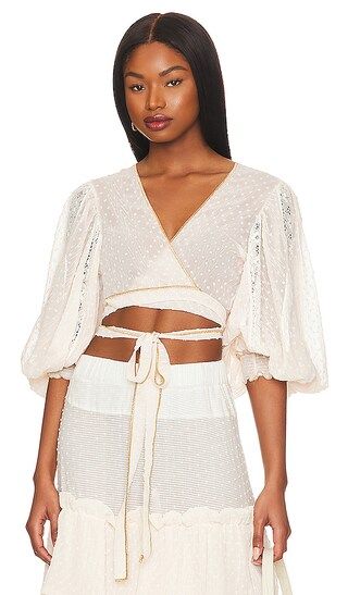 Tie Crop Top in Cream | Revolve Clothing (Global)