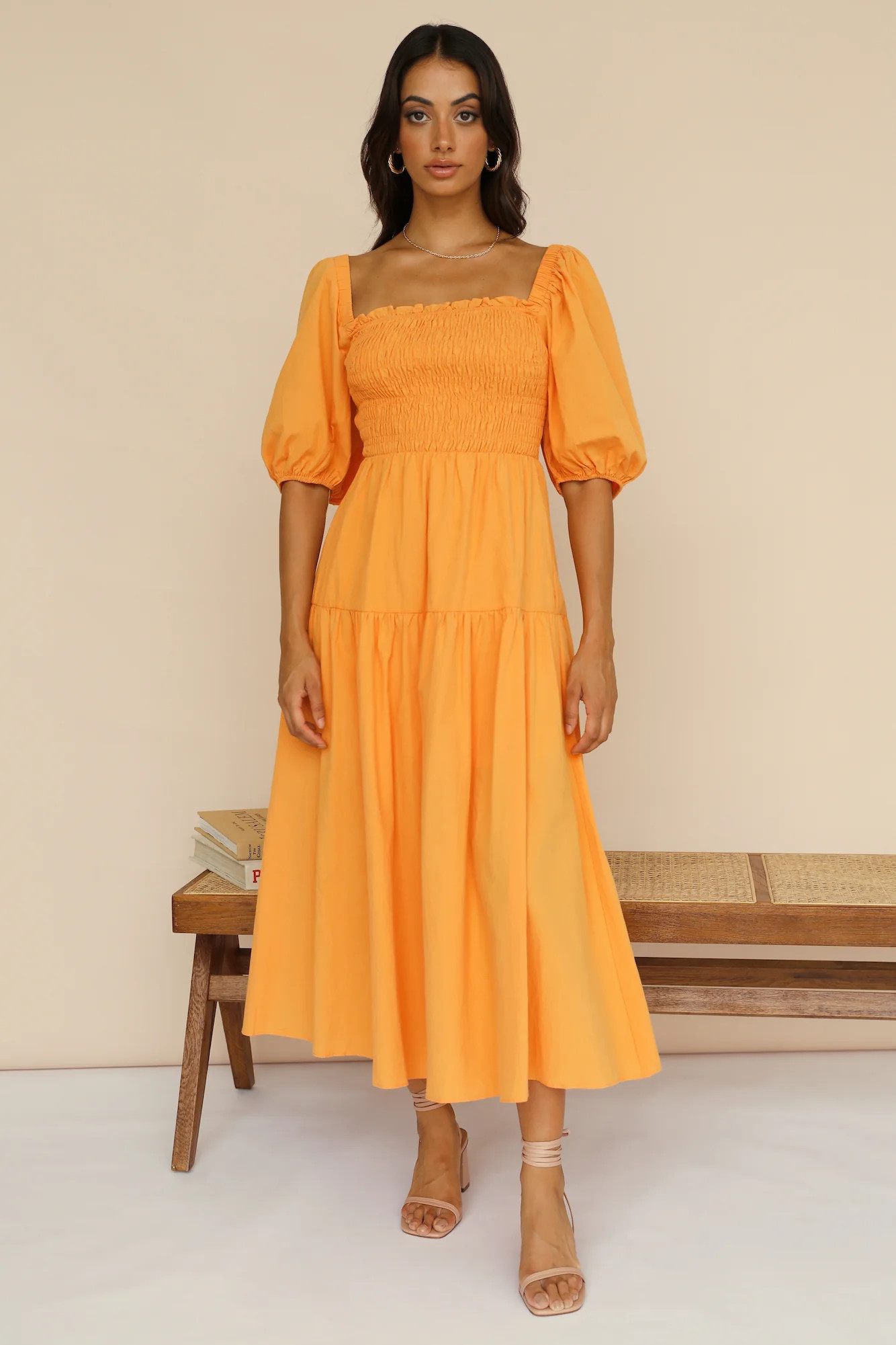 Sunday Baking Maxi Dress Orange | Fortunate One