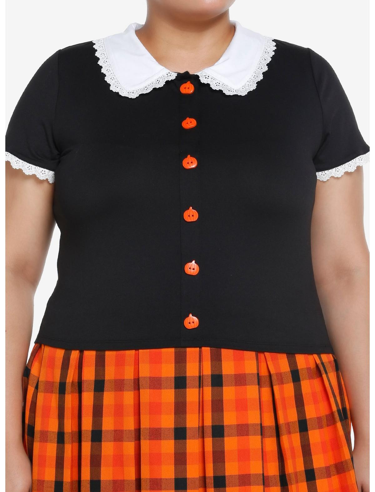 Sweet Society Pumpkin Collared Girls Top Plus Size | Hot Topic | Hot Topic