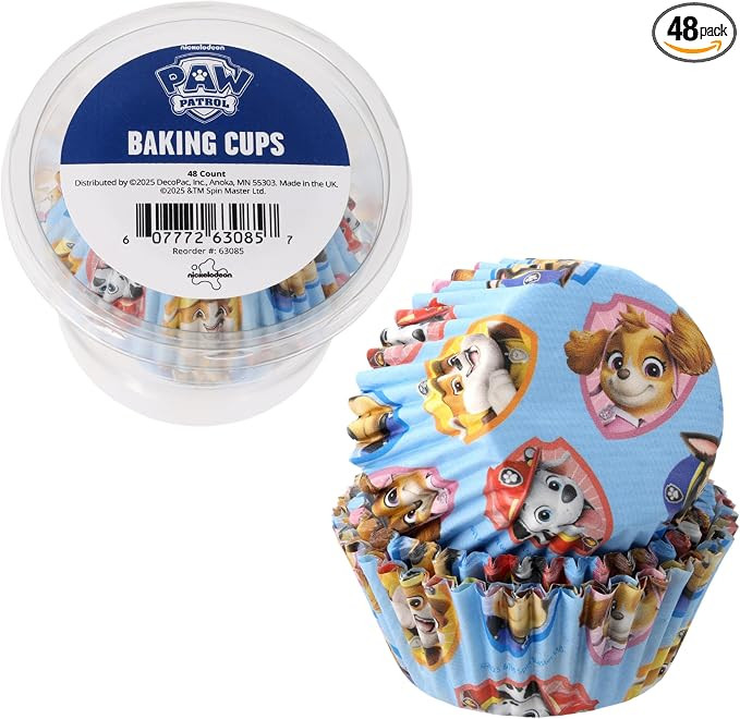 48 x PAW Patrol Baking Cups By DecoPac | Standard Size Cupcake Liners | Greaseproof Paper Cases f... | Amazon (US)