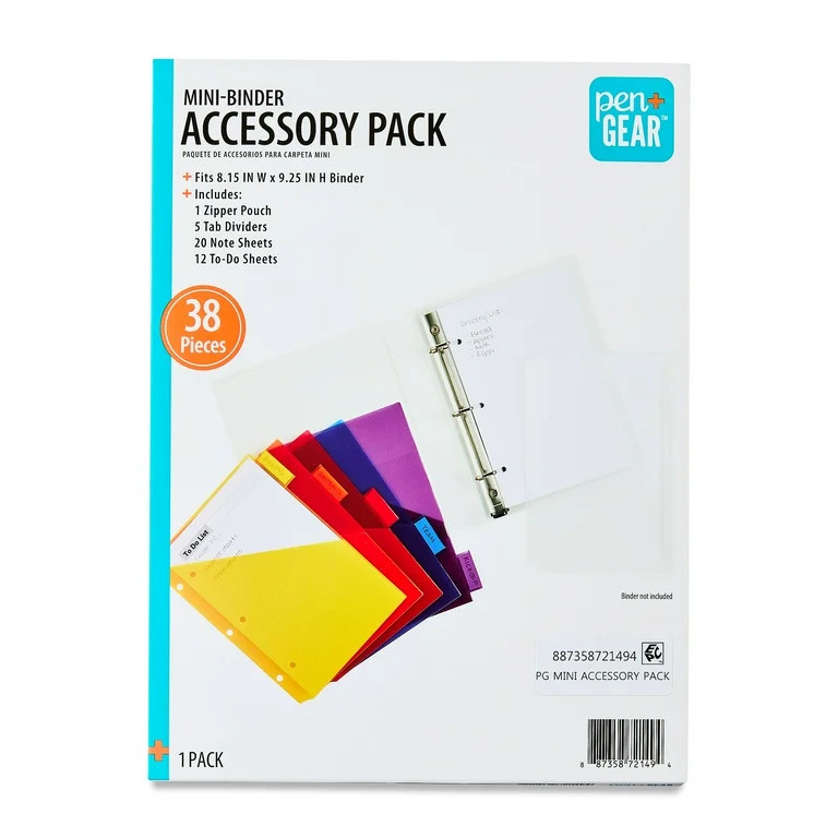 Pen+Gear Mini-Binder Accessory Pack, 38 Pieces | Walmart (US)
