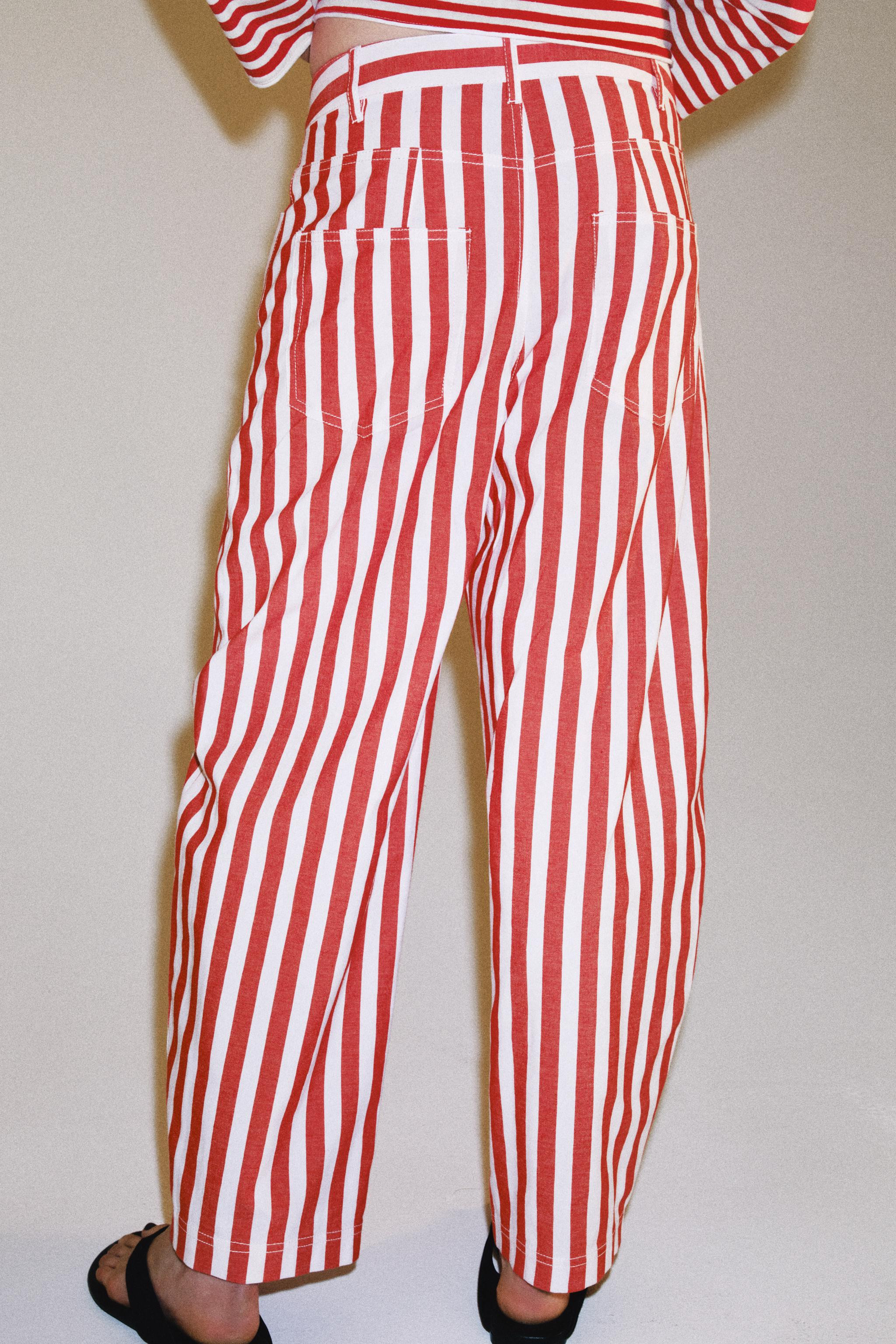 ZW COLLECTION STRIPED TAPERED JEANS | Zara US