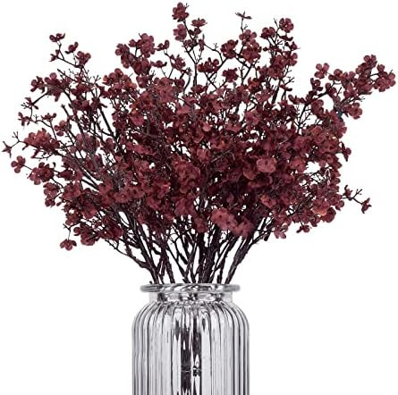 Sunm Boutique 6Pcs Baby Breath Gypsophila Artificial Flowers Babies Breath Flowers Bush Red Brown... | Amazon (US)