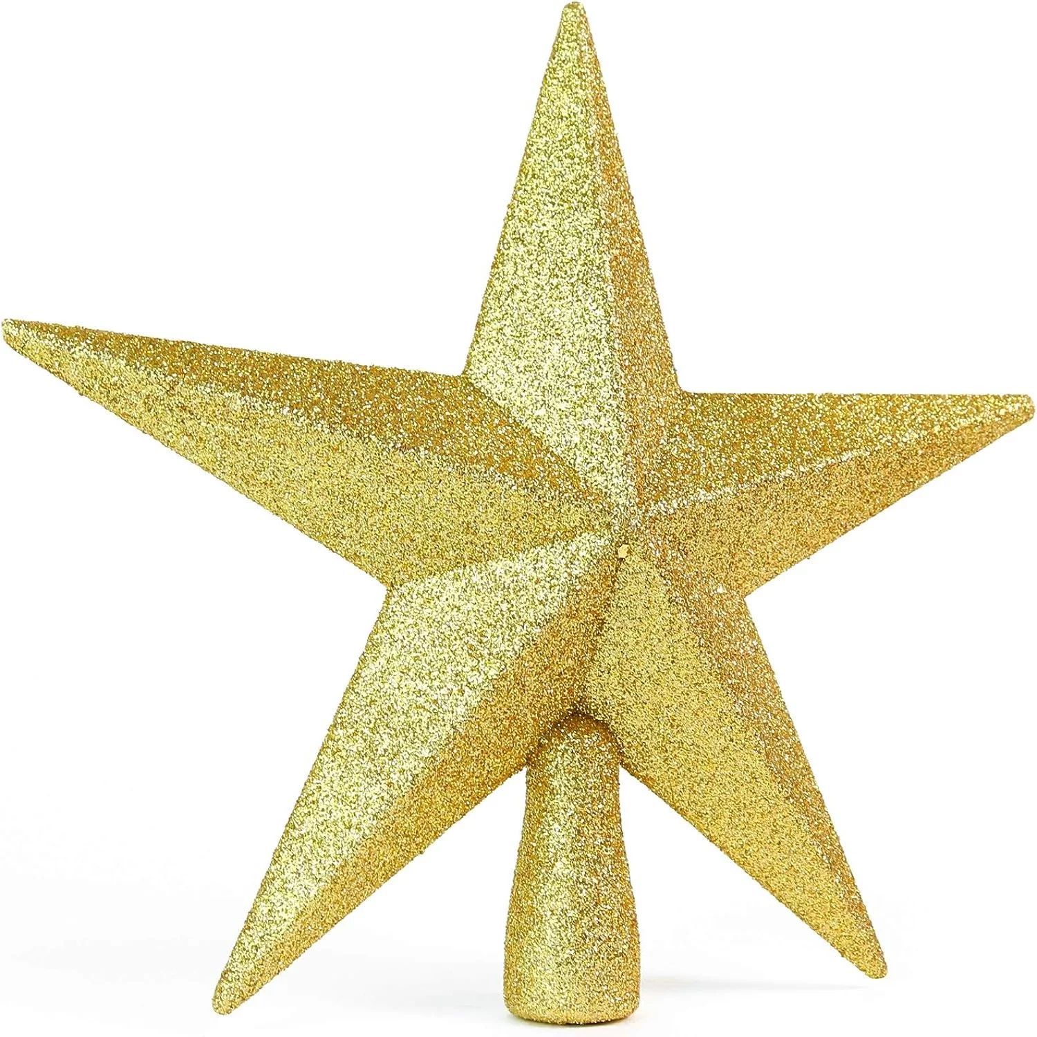 Funsmile Christmas Star Tree Topper Gold 9 inch Glittered Bethlehem Star Treetop for Holiday Orna... | Walmart (US)