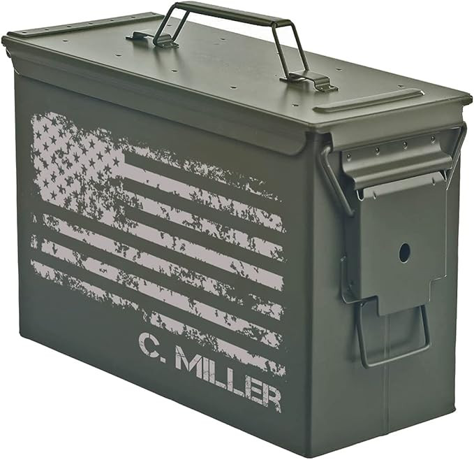 Personalized Engraved Ammo Can Storage Box Custom American Flag (30 Cal) | Amazon (US)