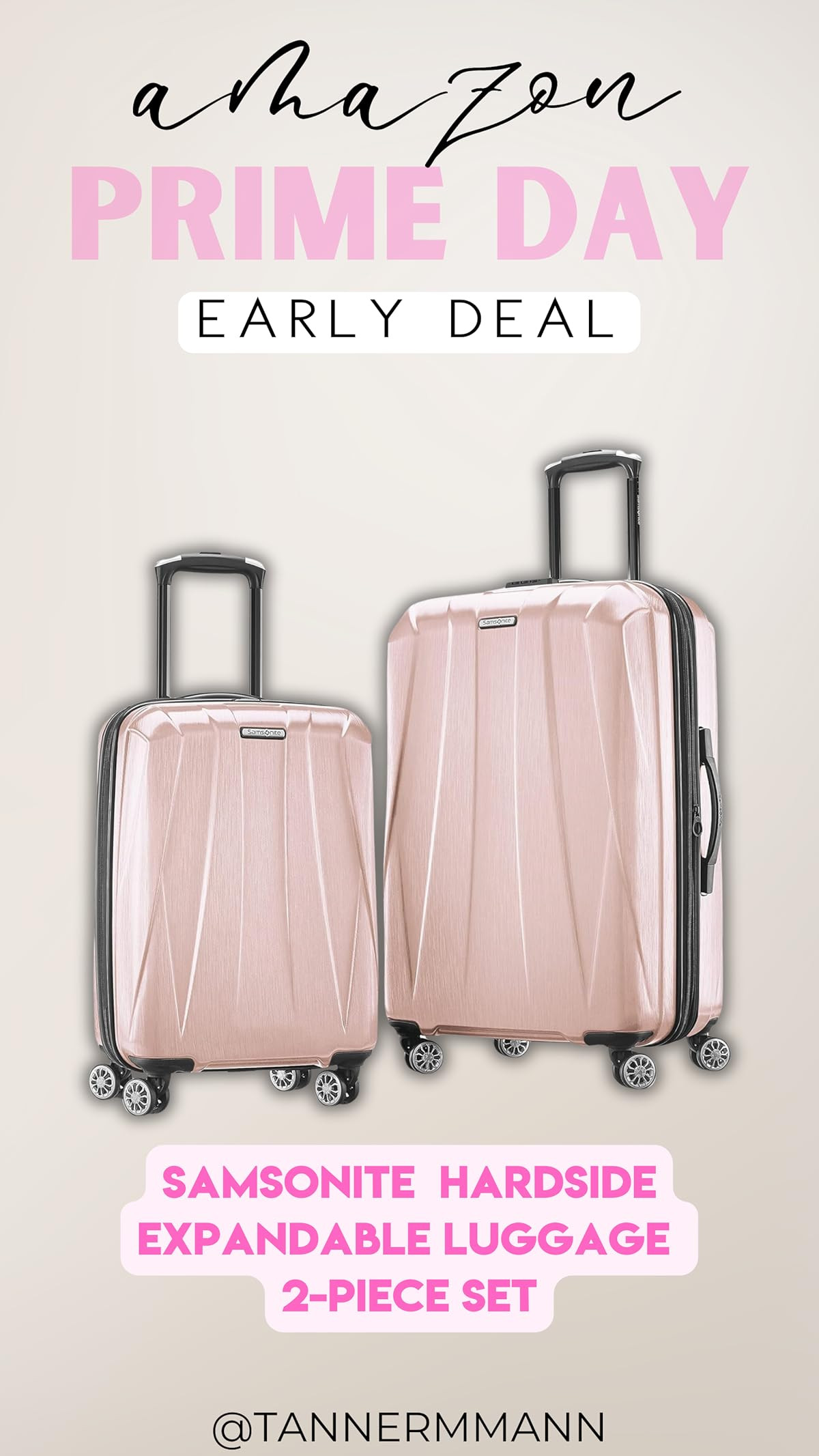 Samsonite Centric 2 Hardside Expandable Luggage with Spinner Wheels, Blossom Pink, 2-Piece Set (20/24) | Amazon (US)