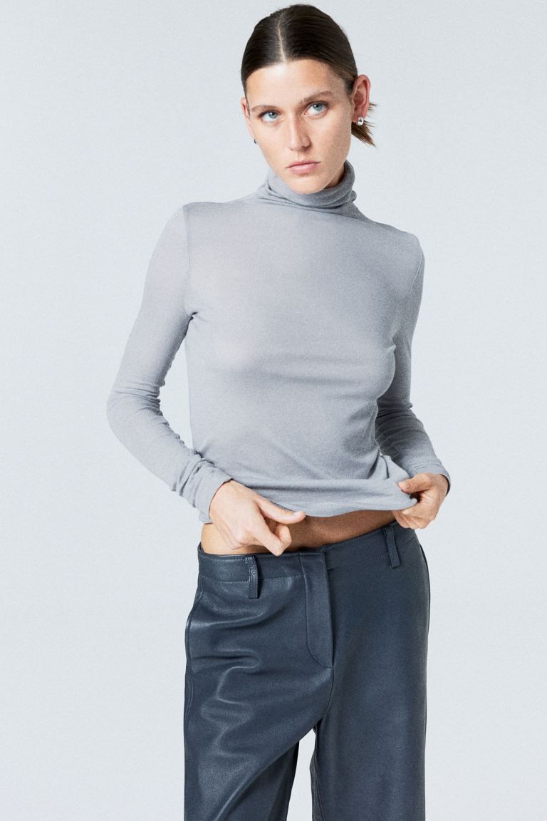 Pima cotton polo-neck top | H&M (UK, MY, IN, SG, PH, TW, HK)