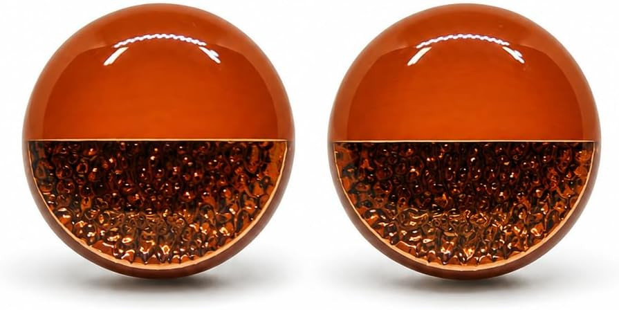Two Toned with Faux Hammered Metal 10mm Stud Earrings Set, Round Studs for Women Men, Handmade, S... | Amazon (US)
