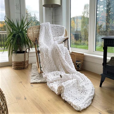 Hearth & Stone Chunky Knit Blanket - Soft Knitted Yarn Large Throw (50in) | Wayfair Professional