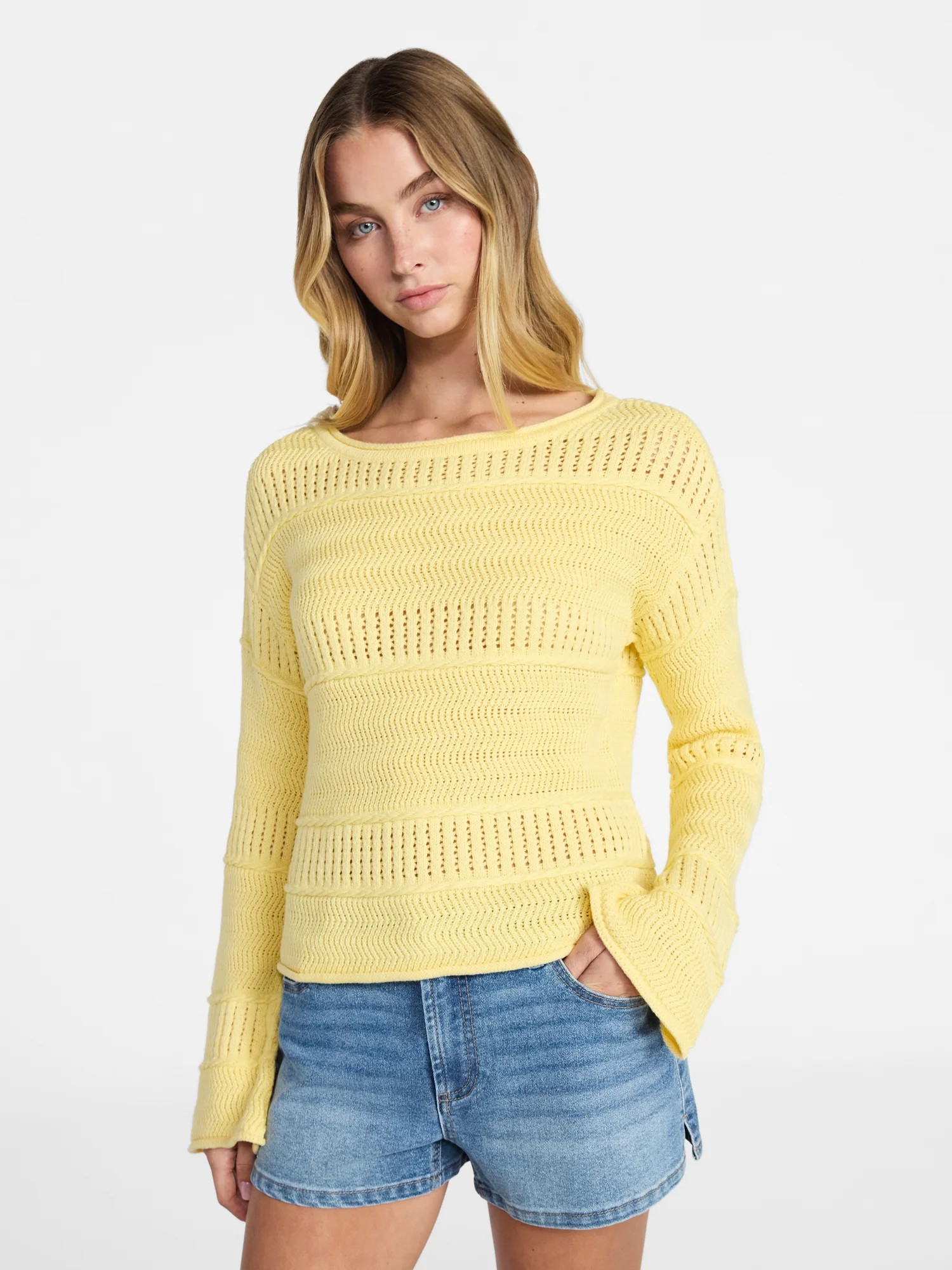 No Boundaries Boat Neck Pullover Sweater, Midweight, Women's XXS-XXL | Walmart (US)