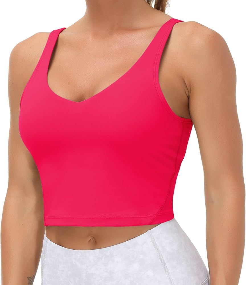 THE GYM PEOPLE Womens' Sports Bra Longline Wirefree Padded with Medium Support | Amazon (US)