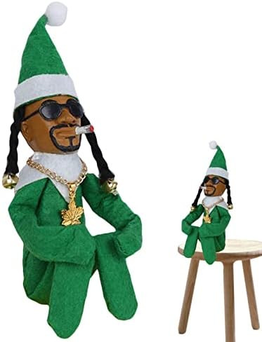 Iytefeki Snoop on a Stoop Christmas Elf Doll, 10in Black Hip Hop Elf Doll, Handmade Plush Toys for H | Amazon (US)