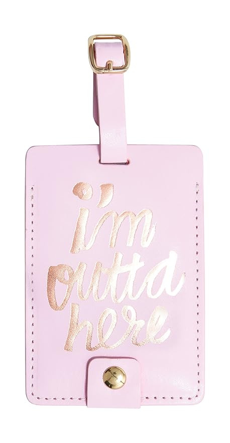 Ban.do Women's The Getaway Luggage Tag, I'm Outta' Here (pink/metallic) | Amazon (US)
