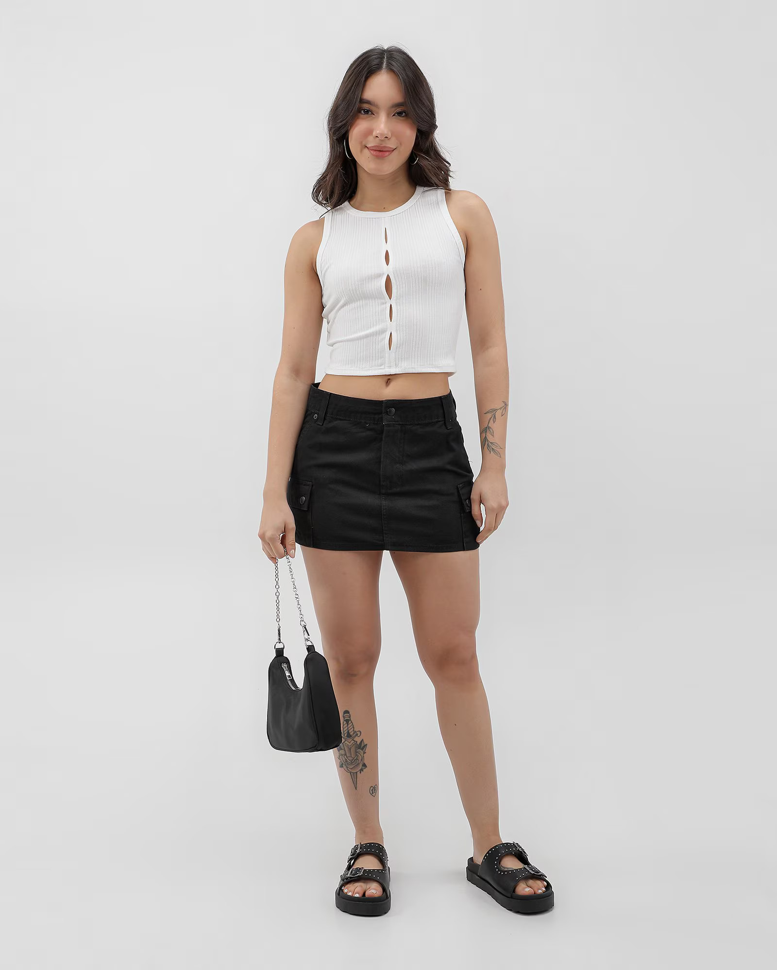 Mini saia black jeans cargo | Pool by Riachuelo | Riachuelo (BR)