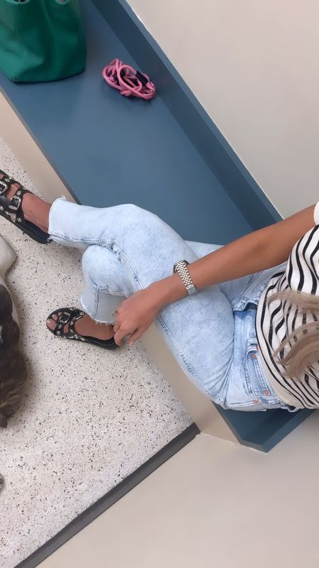 Chic & casual for a morning at the vet // Jeans on sale (they’ve got lots of stretch & I am wearing a 26), lightweight sweater polo (wearing a medium) is only $12, and the sandals (OMG, Kyle hates them but I think they’re growing on me?! They run TTS) are only $23! Try the trend inexpensively before you invest in it! 

#LTKunder50 #LTKstyletip #LTKsalealert