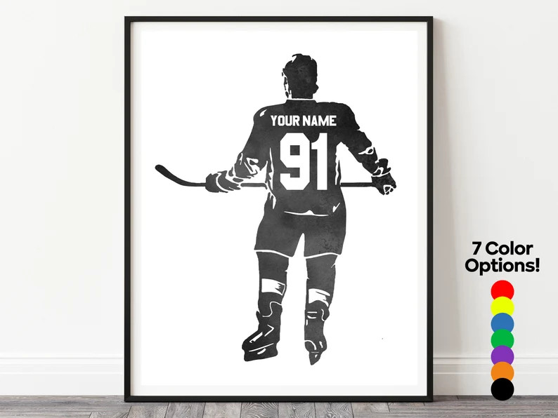 Custom Hockey Poster, Personalized Hockey Jersey Art, Hockey Player Print, Hockey Gifts, Custom H... | Etsy (US)