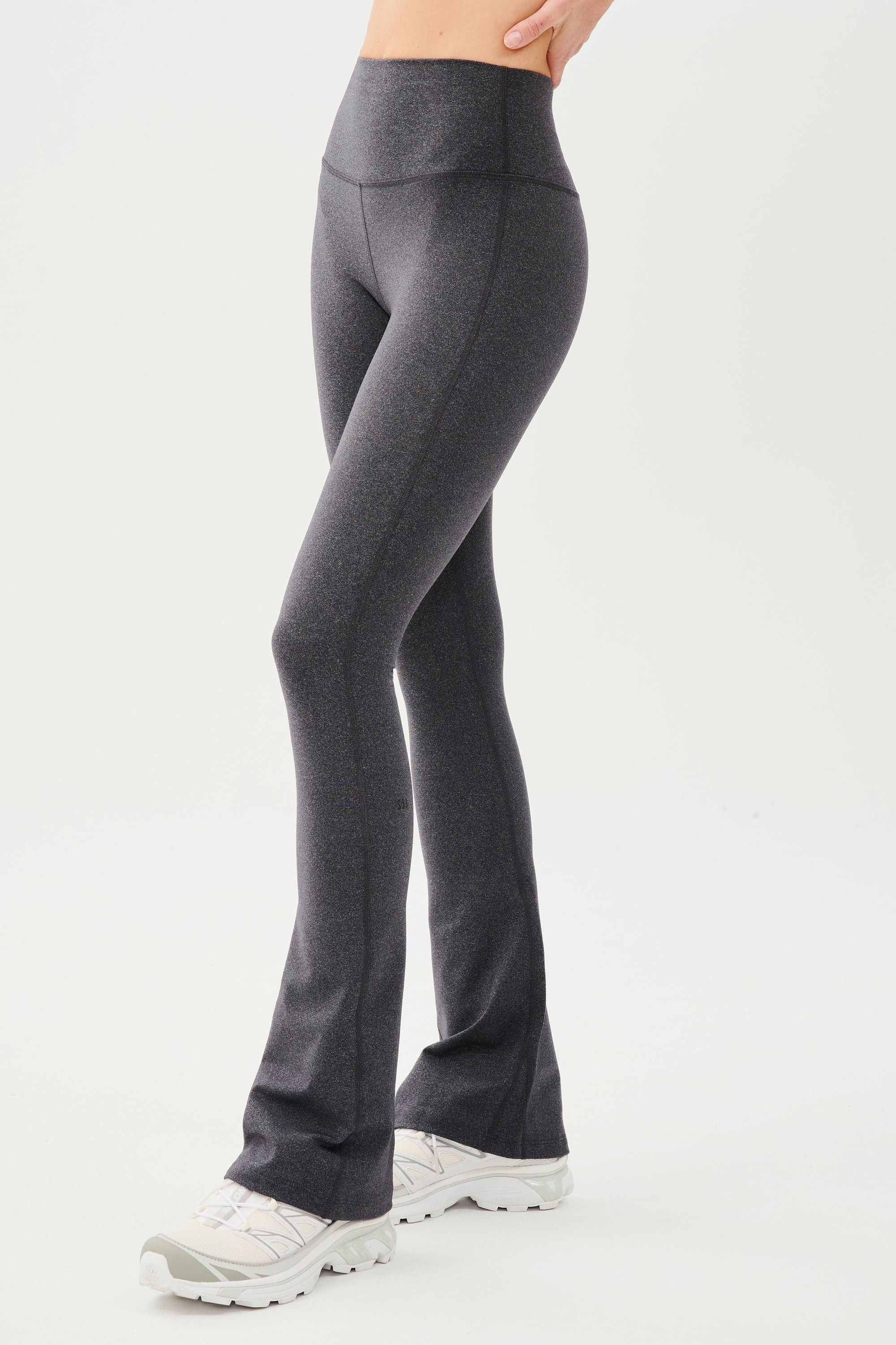 Raquel High Waist Flared Legging - Heather Grey | Splits59.com