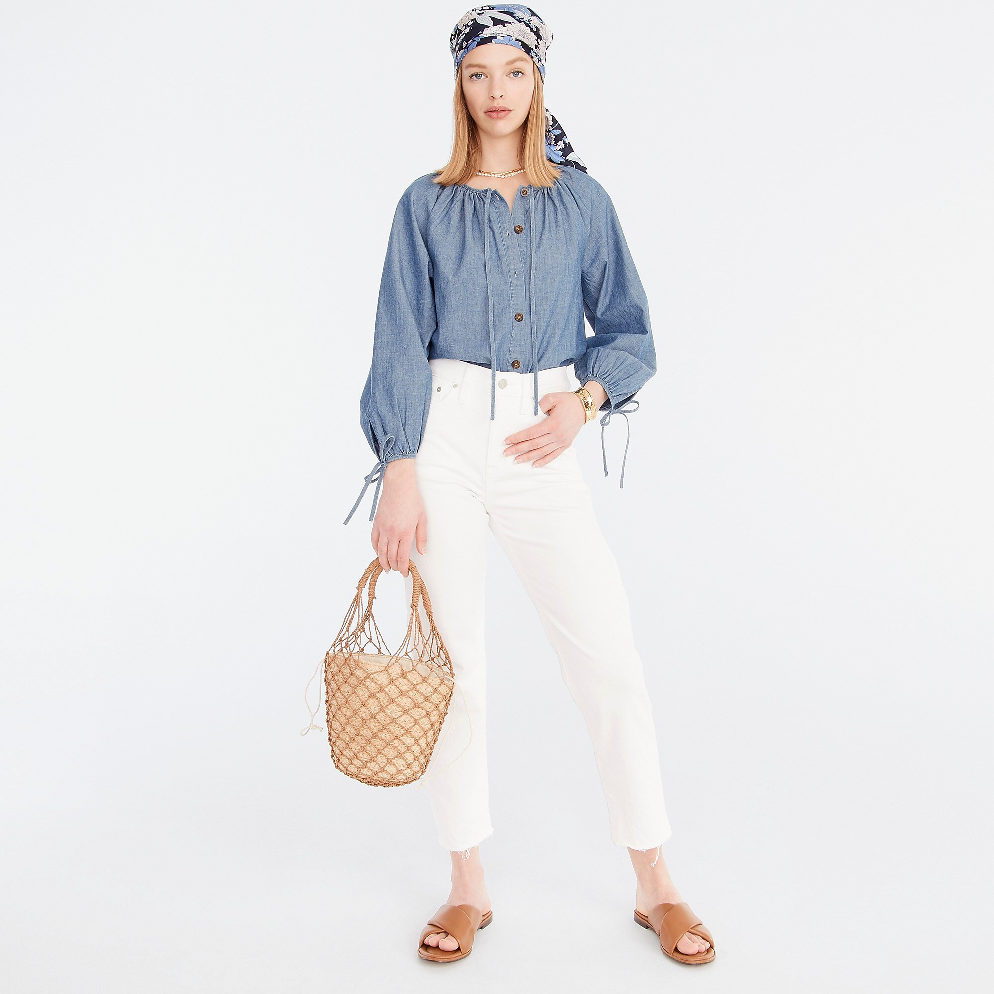 Tall high-rise '90s classic straight jean in white | J. Crew US