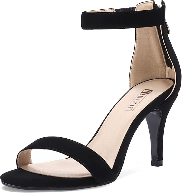 IDIFU Women's 3 Inch Kitten Heels Stiletto Heels for Women Dressy Open Toe Heels Ankle Strap Heel... | Amazon (US)