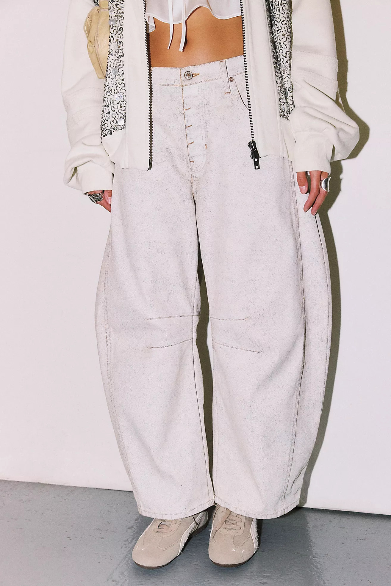 We The Free Good Luck Coated Barrel Jeans | Free People (Global - UK&FR Excluded)