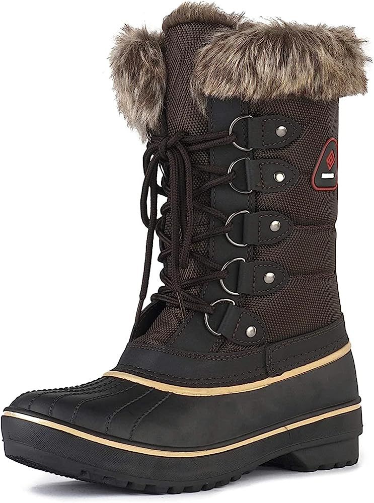 DREAM PAIRS Women's Warm Faux Fur Lined Mid Calf Winter Snow Boots | Amazon (US)
