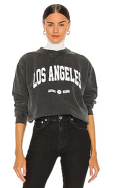 ANINE BING Ramona University Sweatshirt in Washed Black from Revolve.com | Revolve Clothing (Global)