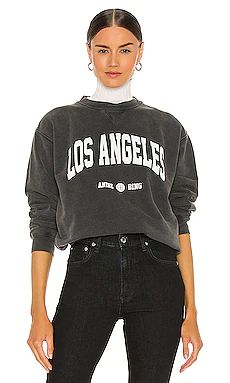 <DEPRECATED> ANINE BING Ramona University Sweatshirt in Washed Black from Revolve.com | Revolve Clothing (Global)