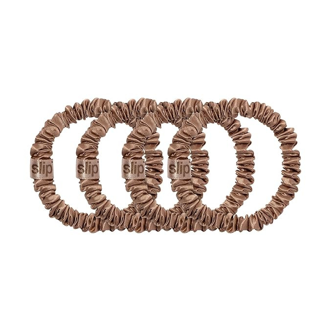 Slip Silk Skinny Scrunchies - Light Brown - 100% Pure 22 Momme Mulberry Silk Scrunchies for Women... | Amazon (US)