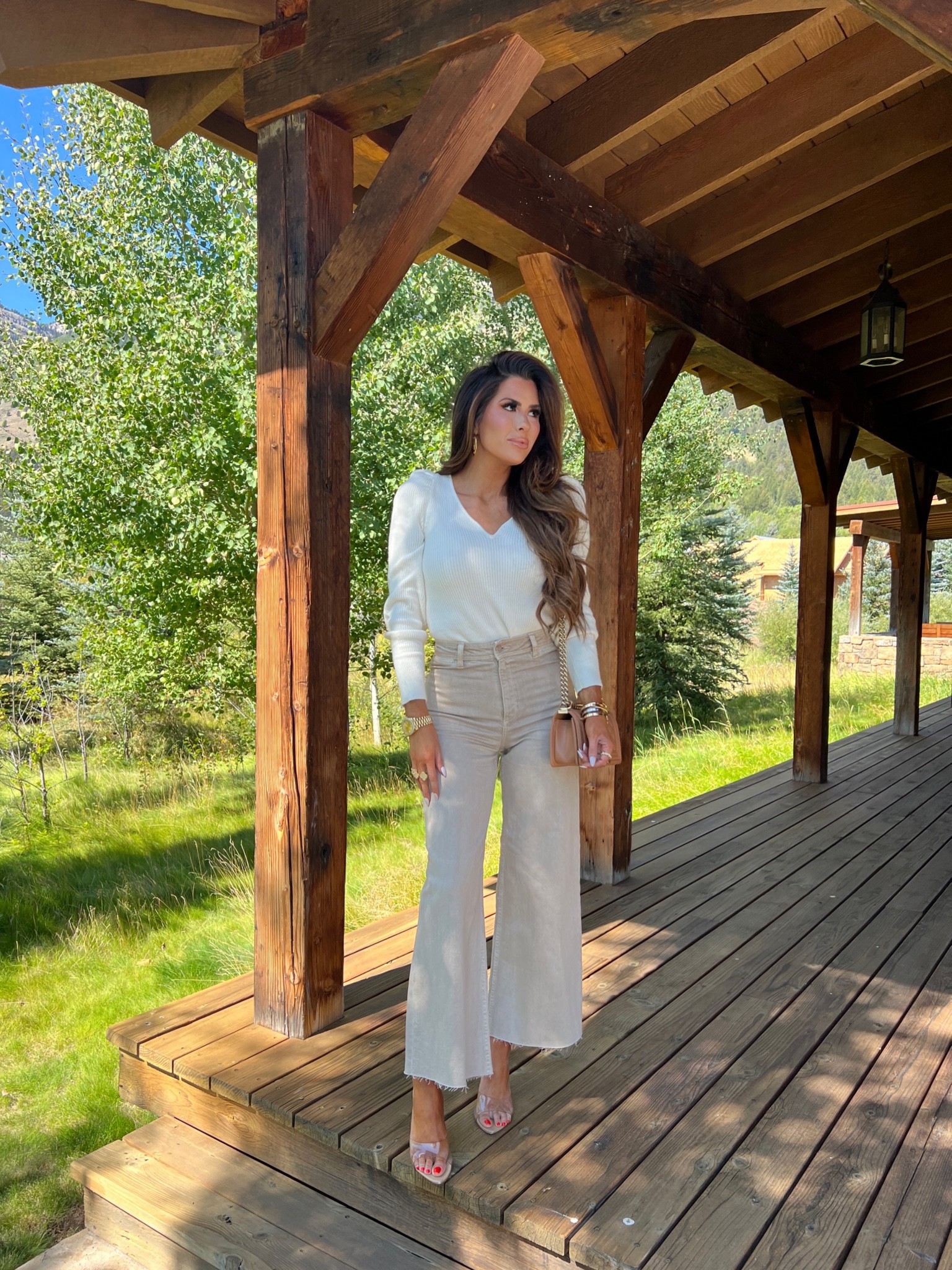 Fall Outfits, Boots, Jeans, High Waisted Pants, High Waisted Denim, Express, Labor Day Sales, V-Neck Puff Sleeve Sweater, Nude Wedges, Jackson Hole, Fall Outfit Ideas, Casual Outfit Ideas, Emily Ann Gemma 

#LTKSeasonal #LTKstyletip