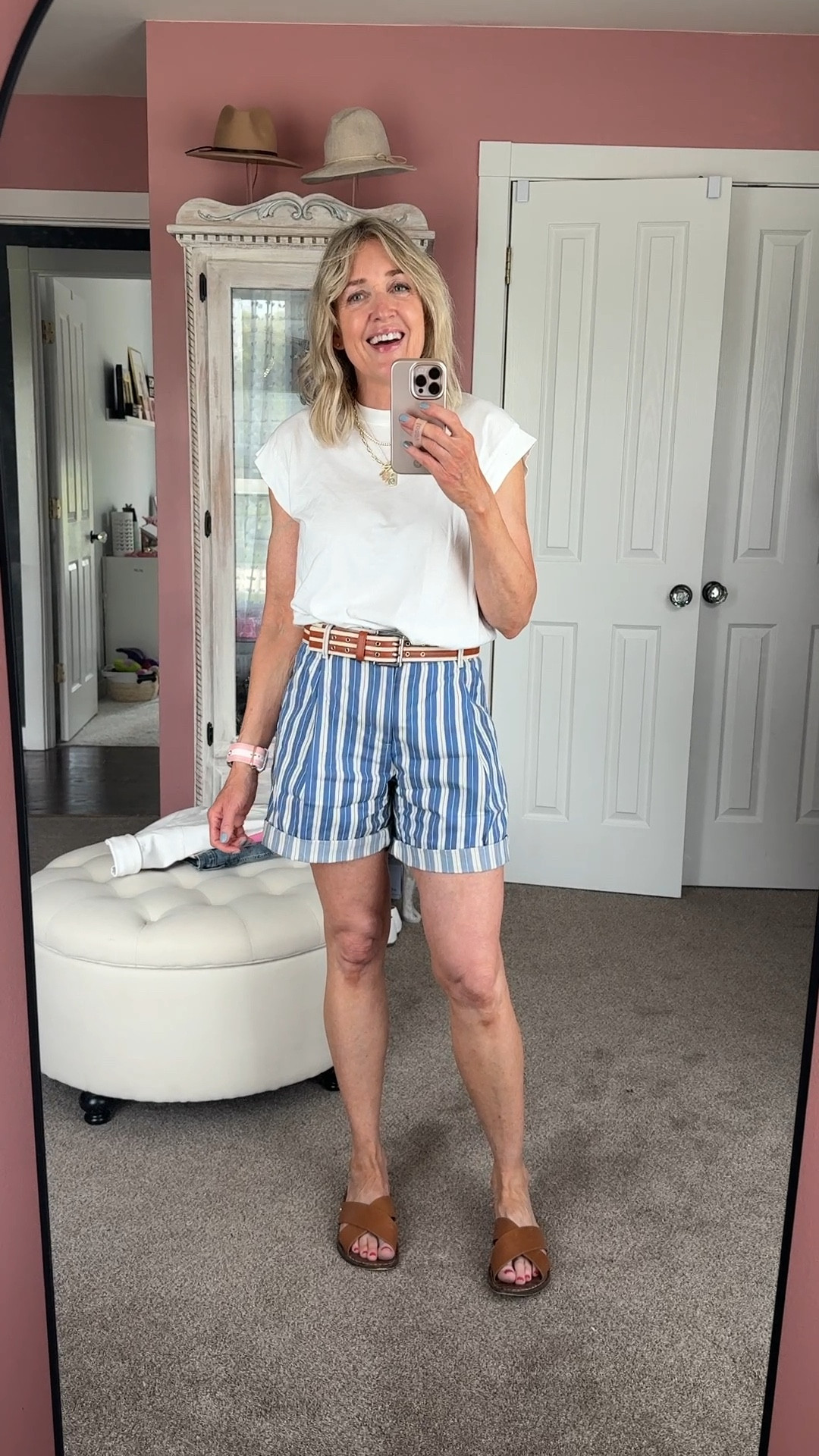 Summer outfit from Everlane. These striped chino shorts are so cute and preppy. Fits true to size. 

Use DOUSEDINPINK for 10% off at Melinda Maria and Spark’l Bands.

Shorts outfit, classic outfit, style over 40, everyday outfitt

#LTKSummerEdit #LTKFindsUnder100 #LTKSeasonal