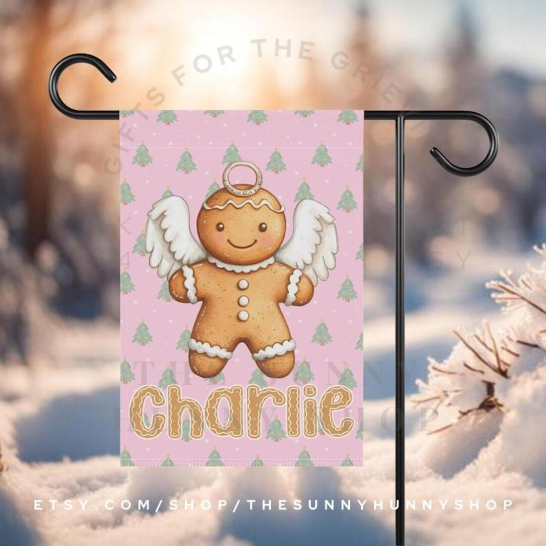 Christmas Gingerbread Garden Flag for Child, Christmas Cemetery Flag for Baby, Angel Baby, Angel ... | Etsy (US)