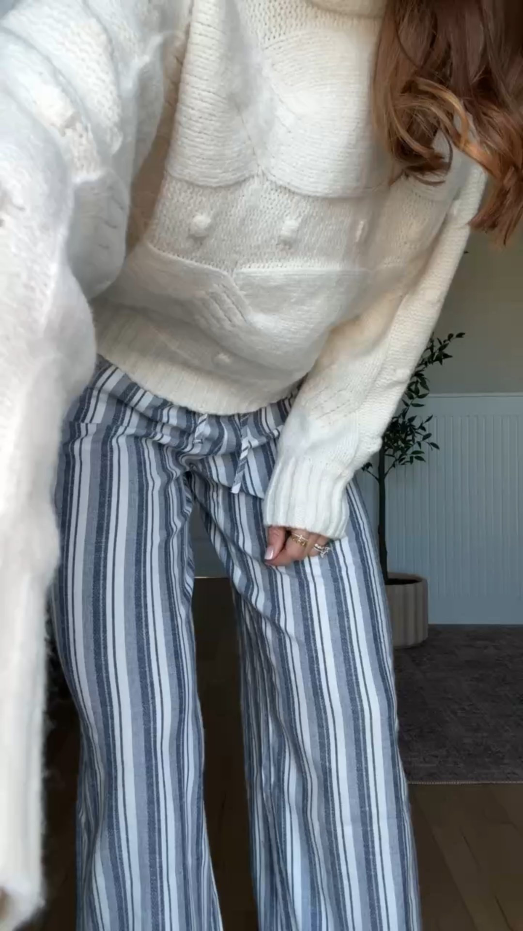 New Target wide leg striped pants in XS. Cream sweater in XXS. Resort outfit. Resort wear. Spring outfit. Vacation outfit. Vacation style. Coastal outfit.


#LTKootd #LTKgrwm #LTKTravel